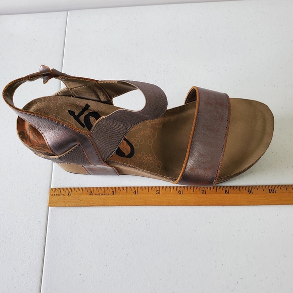 OTBT Bushnell Platform Sandal Size 9 Leather Distressed Metallic Chunky Shoe Y2K - Picture 13 of 15